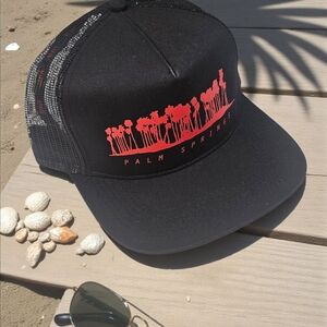 RtA Palm Springs Trucker Snapback Hat Black/Red